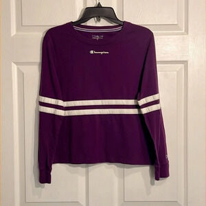 Champion Women's Heritage Long Sleeve Tee - Purple - Size Medium